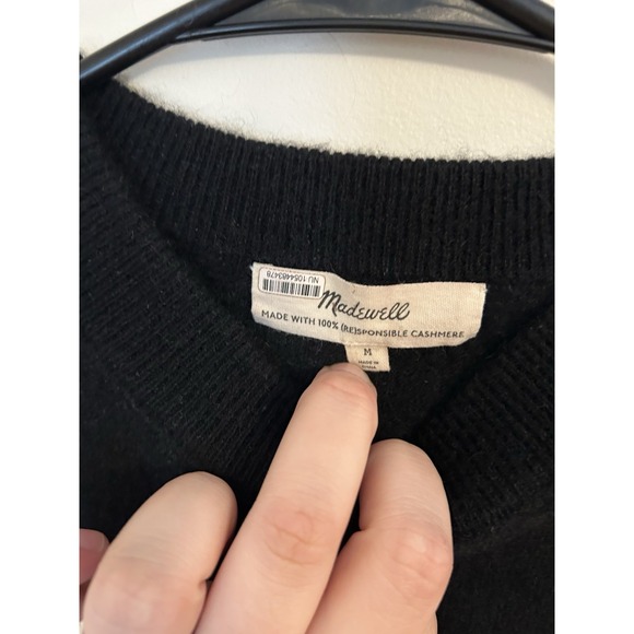Madewell Sz Medium (Re)sponsible Cashmere Crewneck Sweater Vest Black READ DESC - Picture 4 of 5